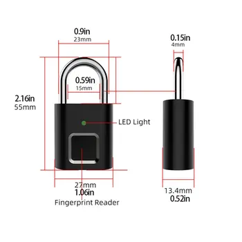 Smart Biometrinių Thumbprint Durų Spynos Įkrovimo Durų Užraktas, pirštų Atspaudų Smart Spynos, USB Keyless Greitai Atrakinti Dropshipping