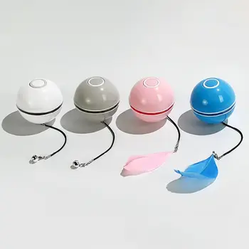 Smart Interaktyvi Katė Žaislas su LED Šviesos 360 Laipsnių Savarankiškai Sukasi Kamuolys Augintiniai Žaisti Žaislai Judesio Aktyvuota USB Įkrovimo Pet Kamuolys