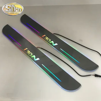 SNCN Spalvinga Akrilo Juda LED Sveiki Pedalą Automobilis Nusitrinti Plokštė Pedalo Durų Slenksčio Kelias Šviesos Hyundai I30N 2018 2019 2020