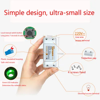 Sonoff ITEAD Pagrindinio Wifi Laikmatis Smart Switch Paramos eWelink APP Belaidžio Namų automatikos, Suderinamą su 