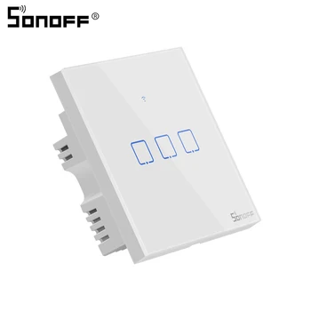 Sonoff T1 ES 1/2/3C Smart Wifi Touch Jungiklio Lemputė 220V RF/433Mhz/APP/Balso Nuotolinio Valdymo Sienos Wi-fi 