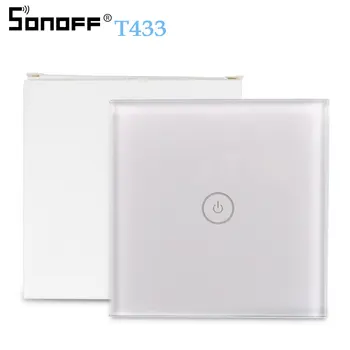 SONOFF T433 86 Tipo 433mhz RF Nuotolinio Sienos Kontrolės LED Šviesos Stiklo Touch Panel Belaidžio Smart Controller Dirbti Su T2 WiFi Jungiklis