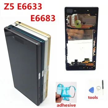 SONY Xperia Z5 LCD Jutiklinis Ekranas SONY Xperia Z5 Ekranas Sony Z5 skaitmeninis keitiklis Asamblėjos E6653 E6603 E6633 E6683