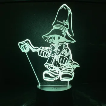 Spalvinga LED 3D Akrilo Šviesos Žaidimas Final Fantasy Vivi Ornitier Pav Vaikai Naktį Šviesos Miegamojo Lempa Kalėdų Gimtadienio Dovanos