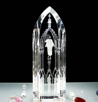 Specialus pasiūlymas -22CM DIDELIS 2020-geriausia dovana Katalikų Krikščionybės Religinių Jėzaus Kristaus Atėjimas Rush 3D Kristalų Vaizdo statula