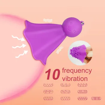 Spenelių Gyvis 10 Greitį Teptuku Clit Vibratorius Moterų krūtys Klitorio Stimuliatorius Speneliai Massager Sekso Žaislai Moterims