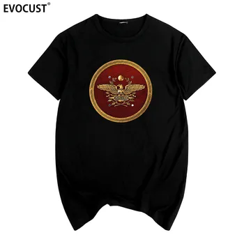 Spqr Romos Imperijos Gladiatorių Imperial Golden Eagle Vasaros Spausdinti Marškinėliai Medvilnės Vyrų Marškinėliai Naujas Tee Moterims