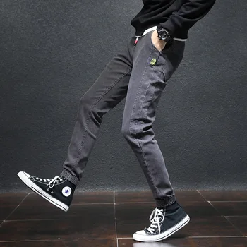 Streetwear Džinsai Vyrams Black Mados Kelnės Hip-Hop Džinsinio Vyrų Atsitiktinis MOOWNUC Pilnas-Ilgis Tinka 2021 Naują Pavasario Rudens Sweatpants