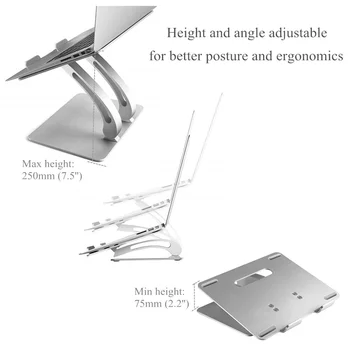Sulankstomas Aliuminio Nešiojamas Stovas,Reguliuojamas Daugiafunkcį Tablečių Knygos Nešiojamojo kompiuterio Aušinimo Laikiklis, skirtas MacBook Air Pro 11-17 colių