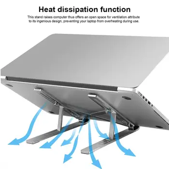 Sulankstomas Nešiojamas Stovas Laikiklis iš Aliuminio Reguliuojamo PC Kompiuteris Notebook Tablet Stand Parama 