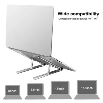 Sulankstomas Nešiojamas Stovas Laikiklis iš Aliuminio Reguliuojamo PC Kompiuteris Notebook Tablet Stand Parama 