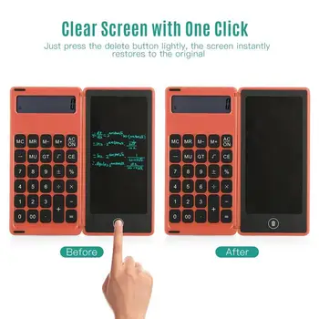 Sulankstomas Skaičiuoklė 6 Colių LCD Raštu Tabletė Skaitmeninio Piešimo Bloknotas 12 Skaitmenų Ekranas with Stylus Pen Erase Mygtukas Lock