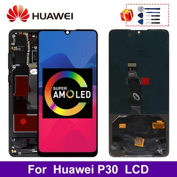 Super Amoled Už HUAWEI 30 LCD Jutiklinis Ekranas skaitmeninis keitiklis Skirtas Huawei 30 Rodyti ELE-29 ELE-L09 ELE-AL00 atsarginės Dalys