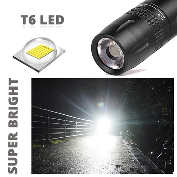 Super šviesus T6 LED Žibintuvėlis Su keychain Naudoti AA baterijos MINI Nešiojamieji LED Žibintuvėlis Tinka kempinge, naktinis apšvietimas