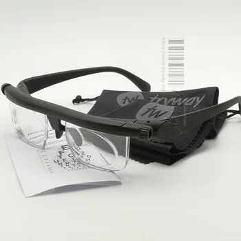 Surinkite Skaitymo akiniai Trumparegystė Reguliuojamas Objektyvas Akiniai -6D Iki +3D PVC Kintamojo Fokusavimo Atstumas Akiniai