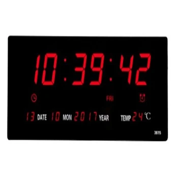 Svetainės 6 Skaitmenų Led Kalendorius Sieninis Laikrodis su Termometru Maitinimą, Laiko, Atminties Laikrodžio Dideli Skaičiai Įskiepiai Žadintuvas