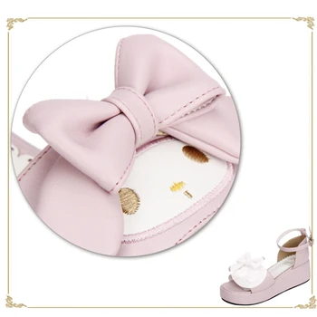 Sweet Pink Princess Merginos Mielas Triušis Sandalas Batai Confort Pleišto Lolita Sandalai