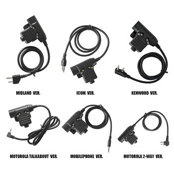 Taktinis headsetU94 TR Sistema Karinės Ausinių Adapteris, Kištuko Push to Talk Kenwood /Motorola 2-way/Motorola/ICOM/Midland/Phon