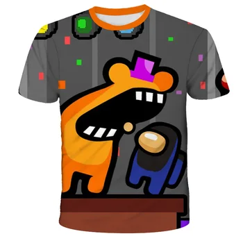 Tarp Mūsų Cool 3D Marškinėliai Vasarą Madingi trumpomis Rankovėmis O-Neck Tee Viršūnes Vaikų Žaidimo Harajuku T-Shirts Vaikų Berniukų Drabužiai