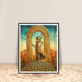 Teisingumo Taro Meno Plakatas Spausdinimo Art Nouveau Čigonų Art Deco Pagonių Mitologijos Psichodelinio Bohemijos Čigonų Raudonoji Deivė Plakatai