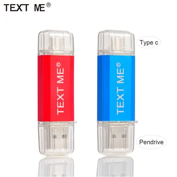 TEKSTAS MAN kūrybos Tipas-C USB Flash Drive, Modelis C Pen Drive 64GB 32GB 16GB 8GB 4GBUSB Stick 2.0 Pendrive Tipo C