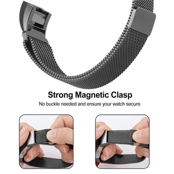 Tinka Tiek Charge2 Smart Žiūrėti Dirželis Milano Kilpą Fitbit Mokestis 2 Juostos Dirželio Pakeitimo Apyrankė Nerūdijančio Plieno, Metalo Dirželiai