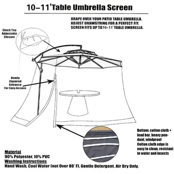 Tinkleliai nuo vabzdžių, skėtis Reguliuojamo Aukščio Lengvas Nešiojamas Ekranas Atsparus UV Pavėsinė Stiliaus Uodų Užskaitos Lauko Kempingas