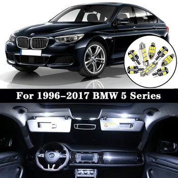 Tobula Balta Klaidų Canbus LED Lempos, interjero dome žemėlapis stogo lemputės Rinkinys 1996-2017 BMW 5 Serija E39 E60 E61 F10 F11