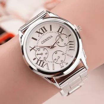 Top Brand 3 Akis Sidabro Ženevos Atsitiktinis Kvarco Žiūrėti Moterų Nerūdijančio Plieno Suknelė Laikrodžiai Relogio Feminino Ponios laikrodžiai Laikrodis