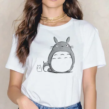 Totoro marškinėliai Hayao Miyazaki animacinį moterų drabužiai femme Anime Dvasia Toli marškinėlius Studio Ghibli t-shirt Anime moterų Japonų