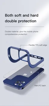 TOTU telefono dėklas Skirtas Apple iphone 12 iPhone 12 Pro Max pro 12 VNT+TPU atsparus smūgiams Visą Objektyvo Apsauga Apima, 