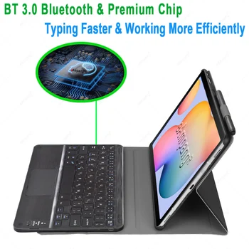 Touchpad hebrajų Keyboard Case For Samsung Galaxy Tab S6 Lite 10.4 S6 S4 S5E S7 11 10.5 P610 P615 T860 T865 T830 T835 T720 T725