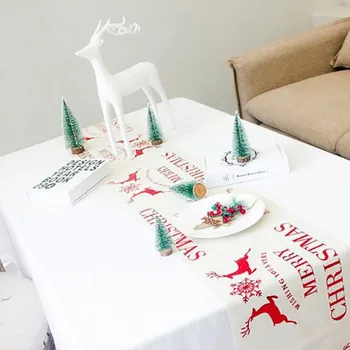 Tradicinis Kalėdų Staltiesė Vakarienę Naujųjų Metų Atspausdintas Raudonos Kalėdų Elnių Kalėdų Staltiesė Namų, Sodo Namų tekstilės