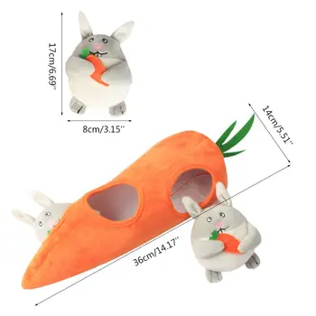Triušis Morkų Formos Pet Squeaky Žaislų, Šuo slėpynių Pliušinis Interaktyvaus Dėlionės