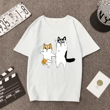 Trumpas rankovės Haskių šunų spausdinti juokinga t marškinėliai moterims kawaii drabužius 2020 plus size vasaros viršūnes harajuku pagrindinio marškinėlius streetwear naujas