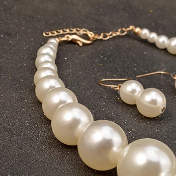 UDDEIN Nigerijos, Indijos Vestuvių Papuošalai Rinkiniai Didelis imituojamas perlų papuošalai Vestuvių Karoliai & Pakabukas Mados Karoliai Moterims
