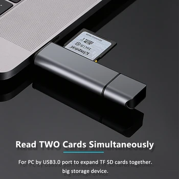 ULT-Geriausias SD Kortelių Skaitytuvas USB C Tipo OTG USB 3.0 Atminties Kortelės Adapteris, 2 Slots TF, SD, Micro SD, SDXC, SDHC, MMC, RS-MMC
