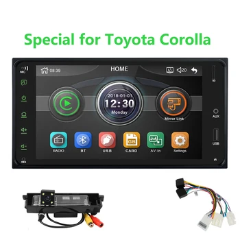 Universalus Automobilių daugialypės terpės grotuvas, 2 din, automobilių radijas 7 Colių veidrodis nuorodą Andorid 8 Bluetooth/USB/galinio vaizdo kamera Toyota Corolla