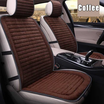 Universalus automobilių sėdynių užvalkalai nustatyti dirbtiniais kailiais mielas automobilio interjero aksesuarų pagalvėlė stiliaus žiemos naujas pliušinis Šiltas Automobilių 1/2vnt