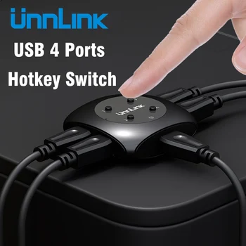 Unnlink 2/4 Prievadai USB Jungiklis Selektorių Hotkey 2/4 Kompiuteriai Kompiuteriai Nešiojamieji kompiuteriai Akcija USB Įrenginį Switcher Box, U Disko Skeneris, Spausdintuvas