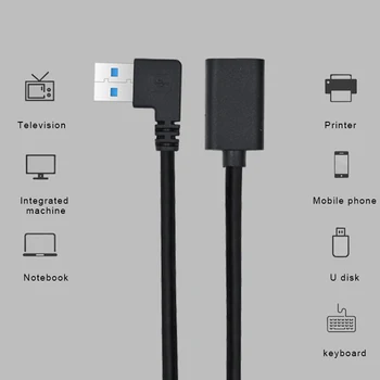 USB 3.0 prailginimo Laido 90 Laipsnių Kampu Didelės Spartos Nešiojamų Namų Biuro Verslo JR Pasiūlymai