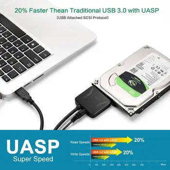 USB 3.0 prie Sata adapteris keitiklis kabelis 22pin sataIII į USB3,0 adapteriai 2.5/3.5 Colių Kietojo Disko Duomenų Kabelis
