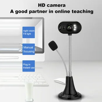 USB HD Kamera, Kamera su Mic Night Vision for Desktop PC Nešiojamas Kompiuteris Home Office DJA99