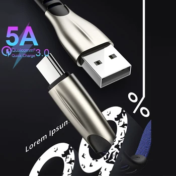 USB Tipo C 5A QC3.0 Kabelis Samsung 
