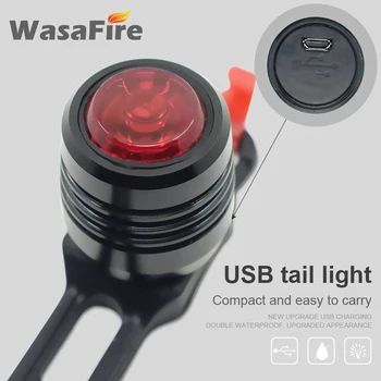 USB Įkrovimo Dviratį užpakalinis žibintas Baltas Raudonas LED Dviračio Galinis Žibintas MTB Uodegos Šviesos 3 Rūšių Dviračių Įspėjamasis Žibintas atsparus Vandeniui Žibintų