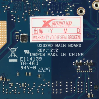 UX32A Plokštę Už Asus UX32V UX32VD UX32A Nešiojamas plokštė UX32A Mainboard I7-3537U 2GB 90R-NYOMB1900Y