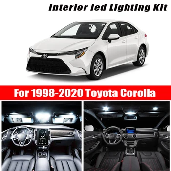 Už 1998-2020 Toyota Corolla Baltos automobilių reikmenys Canbus Klaidų, LED Interjero Šviesos Skaitymo Šviesos Rinkinys Žemėlapis Dome Licencijos Lempos