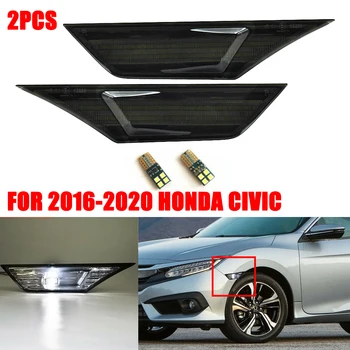 Už 2016-2019 Honda Civic Sedanas Sedanas Sedanas Rūkyti Pusės Sparnas Gabaritinis Žibintas Posūkio Signalo Lemputė su LED Lemputę Automobilio
