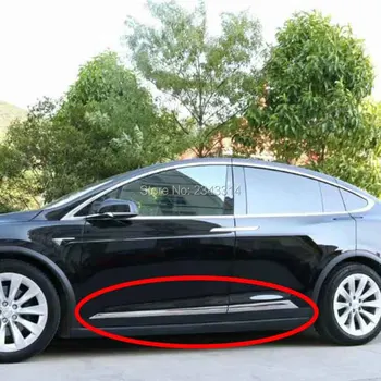 Už 2017-2020 Tesla Model X ABS Šoninės Durys Kūno Liejimo Apdailos Juostelės Raštas Guard Dangtelio Lipdukas, Šildomi Automobilių Optikos Reikmenys