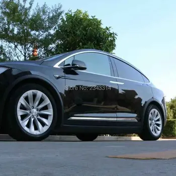 Už 2017-2020 Tesla Model X ABS Šoninės Durys Kūno Liejimo Apdailos Juostelės Raštas Guard Dangtelio Lipdukas, Šildomi Automobilių Optikos Reikmenys